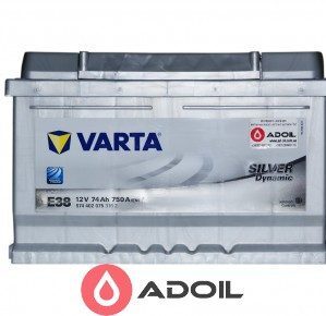 VARTA 574402075 74Ач 750А (0) Silver Dynamic E38