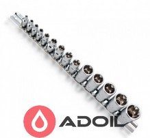 Набор головок-звездочек 1/4", 3/8", 1/2" на планке 14 ед. Е4-Е24 мм. TOPTUL GAAR1402