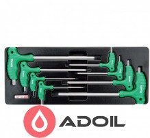 Набор ключей TORX L-образных 8 ед. T10-T50 в ложементе TOPTUL GAAT0804