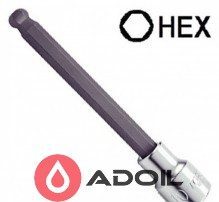 Головка с насадкой HEX 6 mm 140mm 1/2" с шаром TOPTUL BCSA1606