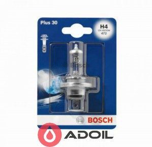Автолампа H4 12V/60/55W/P43t  Plus 30 Bosch
