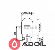 Автолампа W21W 12V/21W/W3x16d Bosch