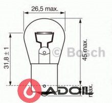 Автолампа P21W 24V/21W/BA15s Bosch