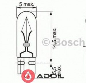 Автолампа 24V/1.2W/W2x4.6d Bosch