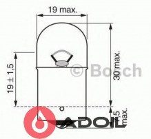 Автолампа R10W 24V/10W/BA15s Bosch