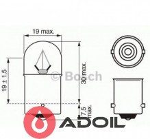 Автолампа R5W 24V/5W/BA15s Bosch