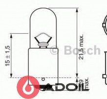 Автолампа T4W 24V/4W/BA9s Bosch