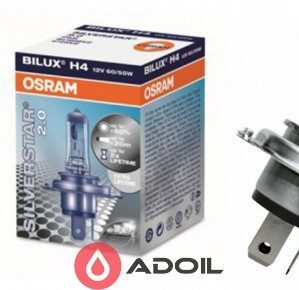 Автолампа H4 12V/60/55W/P43t Silverstar 2.0 Osram